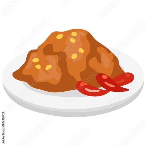 Kari Sapi Illustration – Indonesian Beef Curry Vector Art