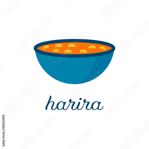 Harira Soup  Traditional Moroccan Cuisine Flat Icon