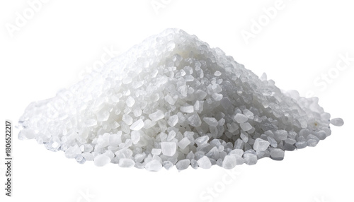 Fine White Salt Crystals Piled Neatly with Realistic Shadows