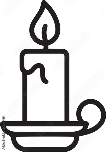 An illustration of a minimalist candle, with a simple, outlined design, perfect for projects.