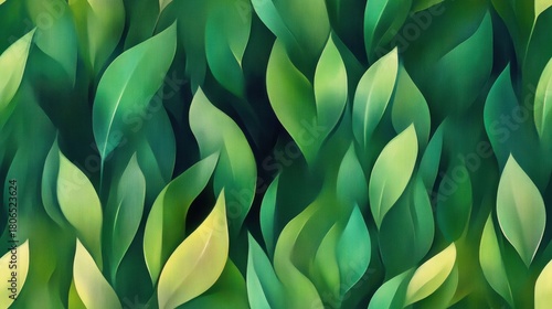 Vibrant Green Leaves Abstract Pattern Background for Nature Themes