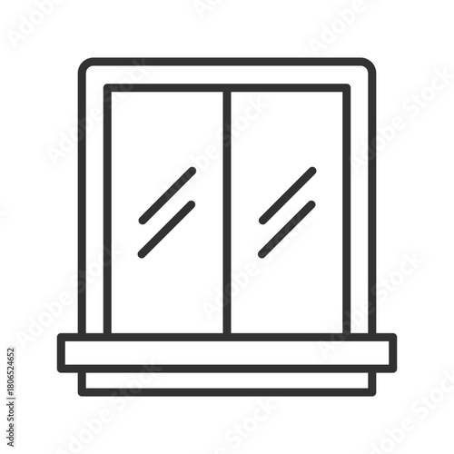 Window icon in line design. window, glass window, home window, interior window on white background vector. window editable stroke icon