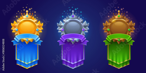 Game frames for avatar or level rate with banners