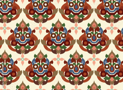 Ikat geometric folklore ornament pattern