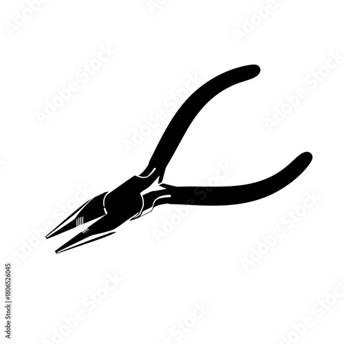 Illustration of a needlenose plier isolated on, a versatile hand tool for gripping, cutting, and manipulating small objects