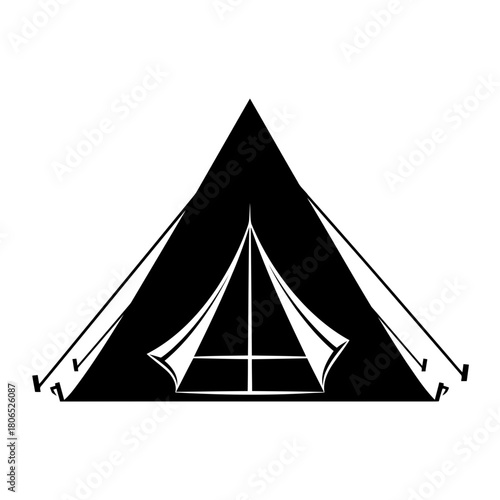 Camping tent isolated on, symbolizing adventure, outdoor recreation, and temporary shelter in nature