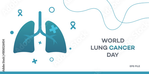 World Lung Cancer Day  Medical Awareness Vector Illustration