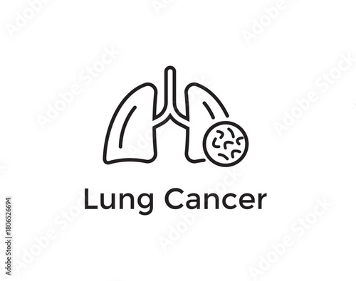 Lung Cancer Icon  Medical Disease Healthcare Concept