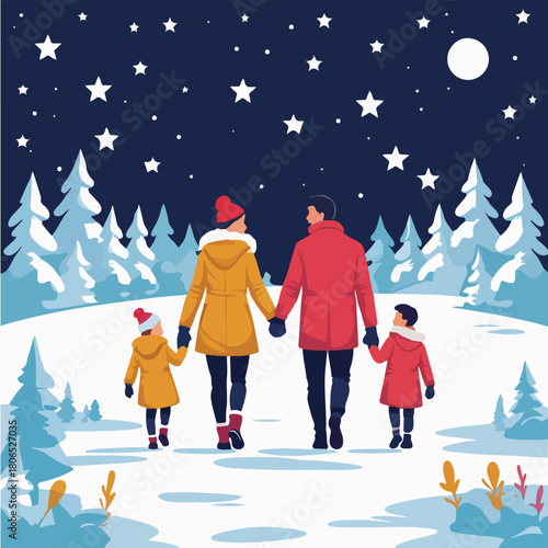 Family Winter Night Walk