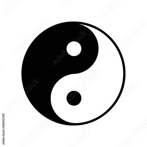 Yin yang symbol representing balance and harmony isolated on ancient chinese philosophy concept of duality and interdependence