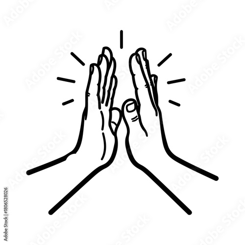A high five gesture isolated on symbolizes celebration, teamwork, and success in achieving goals