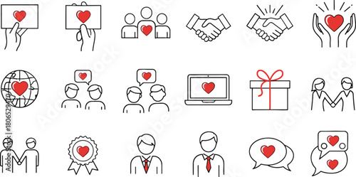 Vector illustration showing love and care through relationship and connections