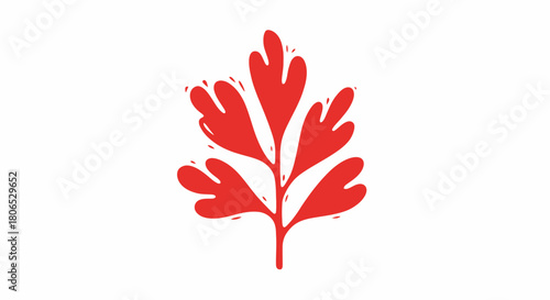 Stylized red foliage vector design element with unique and modern appeal for graphic projects
