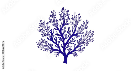 Stylized blue coral illustration against clean backdrop offering graphic versatility and