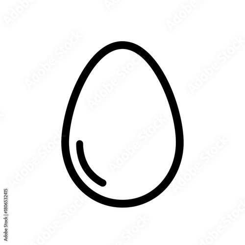 An egg icon isolated on, showcasing a simple and clean design suitable for various culinary or dietary themes