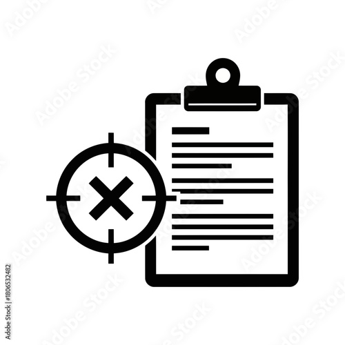 Error report icon isolated on, a clear and concise symbol for identifying and addressing mistakes