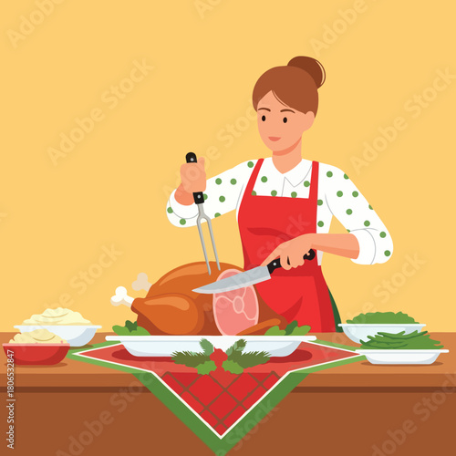 Celebrate the holidays with a delicious turkey dinner with family cheer