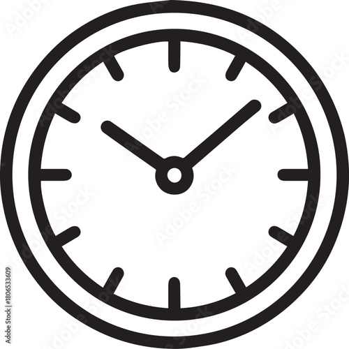 A minimalistic and precisely rendered illustration of a classic analog clock, displaying the passage of time.