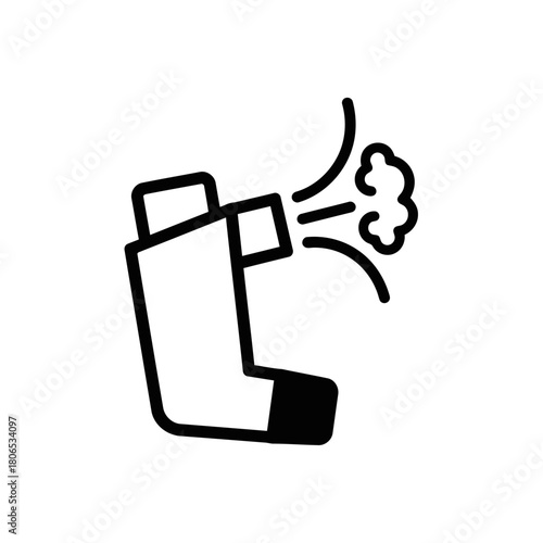 Inhaler icon vector illustration isolated on asthma inhaler line icon medical equipment for treating asthma