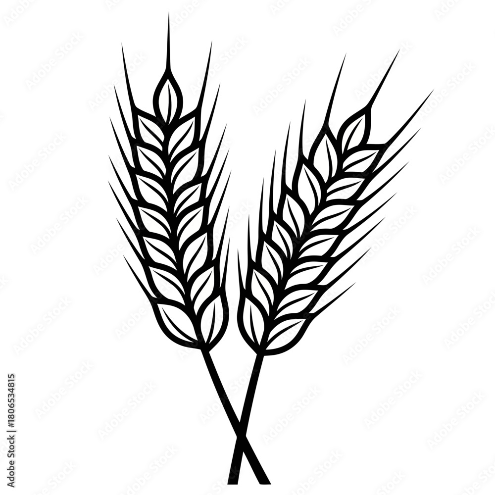 Obraz premium Illustration of wheat isolated on, representing harvest, grain, and agricultural abundance