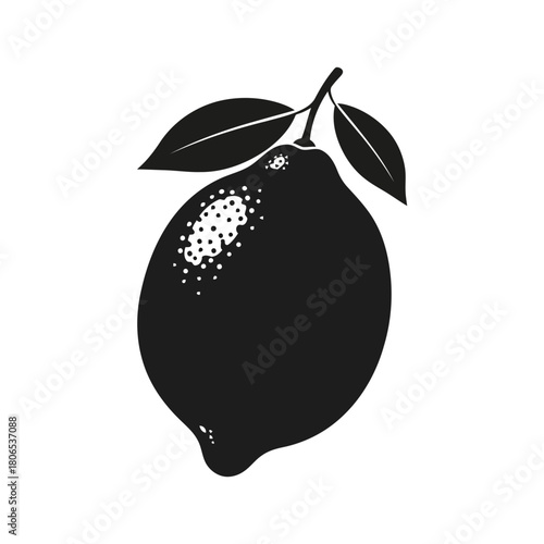 Illustration of a fresh lemon with leaves isolated on, showcasing its vibrant color and citrusy flavor