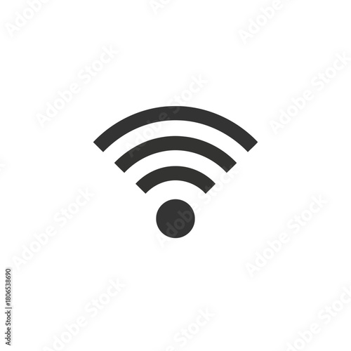 Wifi icon isolated on representing wireless connection, internet access, and network signal strength for devices