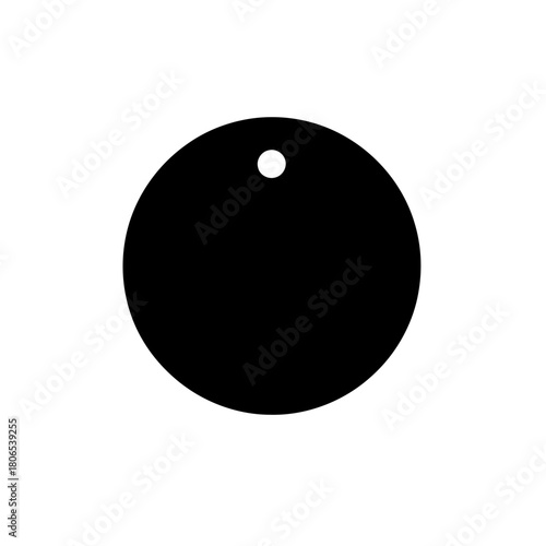 Black round tag isolated on, perfect for adding your own text or design, offering a versatile and minimalist aesthetic