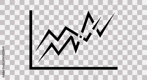 Abstract line graph showing upward trend and volatility