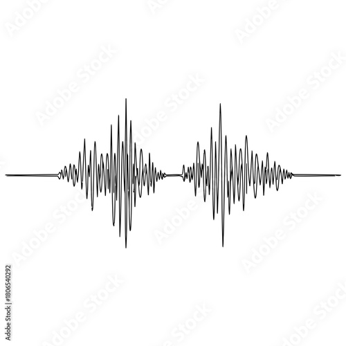 Seismic wave isolated on, a visual representation of earthquake activity and geological phenomena for scientific illustration