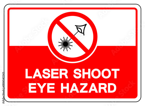 Laser Shoot Eye Hazard Symbol Sign ,Vector Illustration, Isolate On White Background Label.EPS10