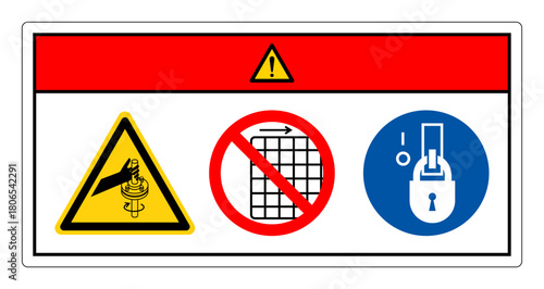 Danger Entanglement Of Hand Rotating Shaft Symbol Sign, Vector Illustration, Isolate On White Background Label. EPS10