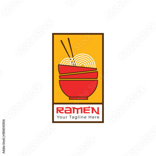 Ramen noodle restaurant logo template