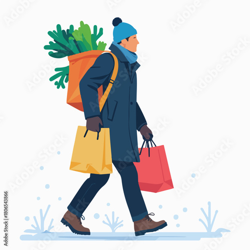 PrintAdult Winter Grocery Trip