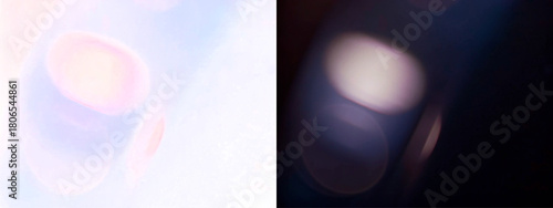 Colorful PNG Overlay with Blue and Red Bokeh Effects on transparent background