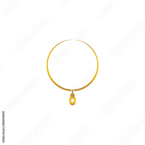 magnifying pendant glass isolated on white