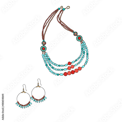 necklace and earrings
