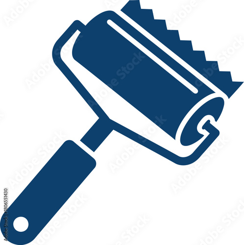 2D flat vector icon of a lint remover roller in simple minimal single-color flat design on white background