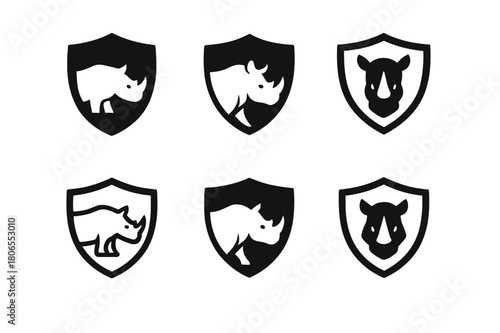 Endangered Species Icons. Wildlife habitats and endangered species conservation. Icon set. Set Logo of Wildlife habitats and endangered species conservation:
