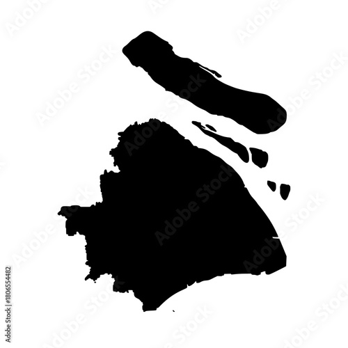Shanghai China city map silhouette vector illustration