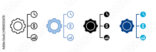 Project Management  Icon Set Multiple Style Collection