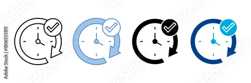 Cycle Time Icon Set Multiple Style Collection