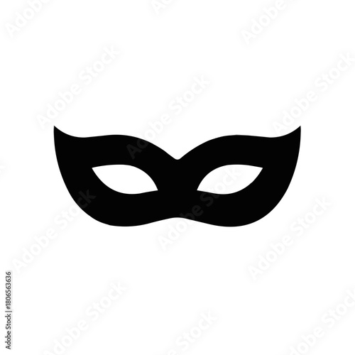 Intrigue and mystery unfold with this classic black masquerade mask, perfect for adding a touch of elegance to any event or design project