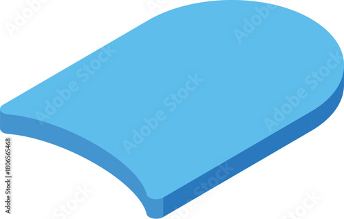 Light blue kickboard floating on white background, perfect for swim training sessions