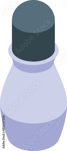 Isometric closed modern elegant perfume bottle with lid