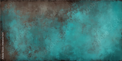 Aged blue grunge wall texture with a dark brown rust pattern for an antique vintage surface design backdrop