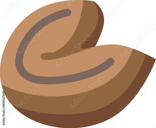 Single fortune cookie revealing empty space where message should be, ready for customization