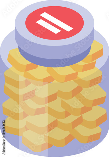 Crunchy croutons stored in a glass jar, ensuring their crispness and freshness for upcoming meals