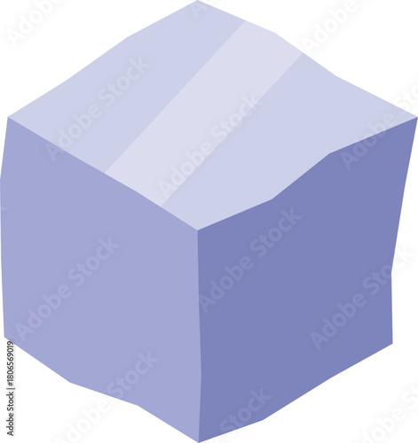 Purple sugar cube sweetener representing unhealthy eating habits and diabetes risk, promoting sugar consumption awareness
