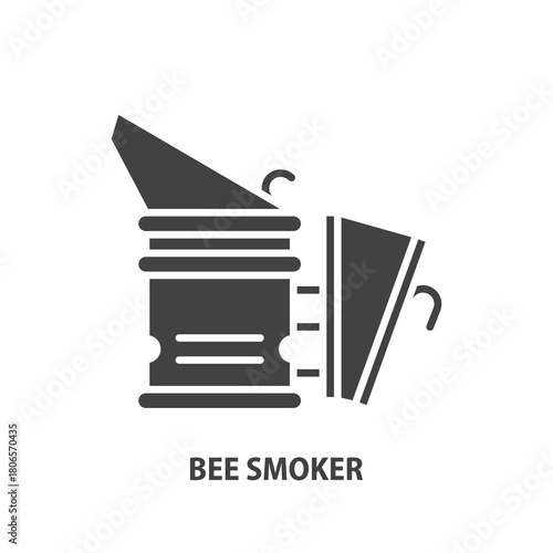 Bee smoker flat glyph icon. Vector illustration.