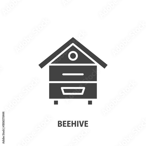 Beehive flat glyph icon. Vector illustration.